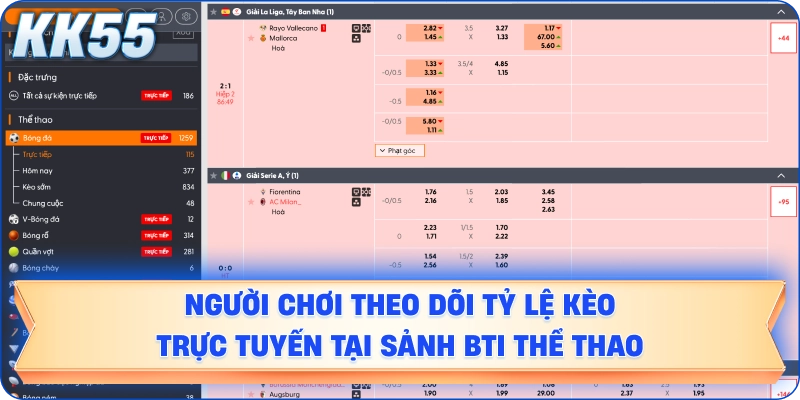 Người chơi theo dõi tỷ lệ kèo trực tuyến tại sảnh BTI THỂ THAO.